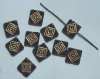 10 15mm Flat Square Black with Gold